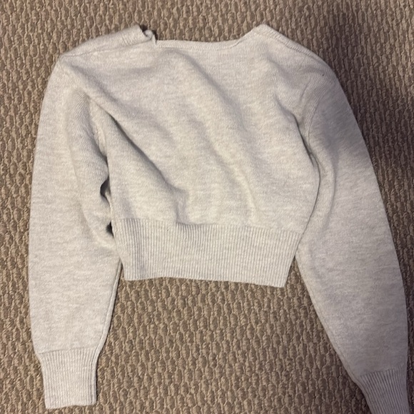 Gray Buttoned Cropped Sweater size small - Picture 3 of 5